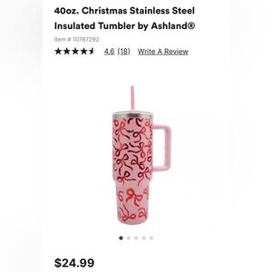 Ashland Pink and Red Bow Tumbler